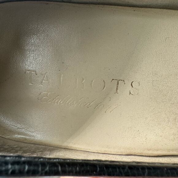 Talbots Gold Buckle Made in Brazil Textured Black Leather Pumps Classic 10 - Picture 2 of 6